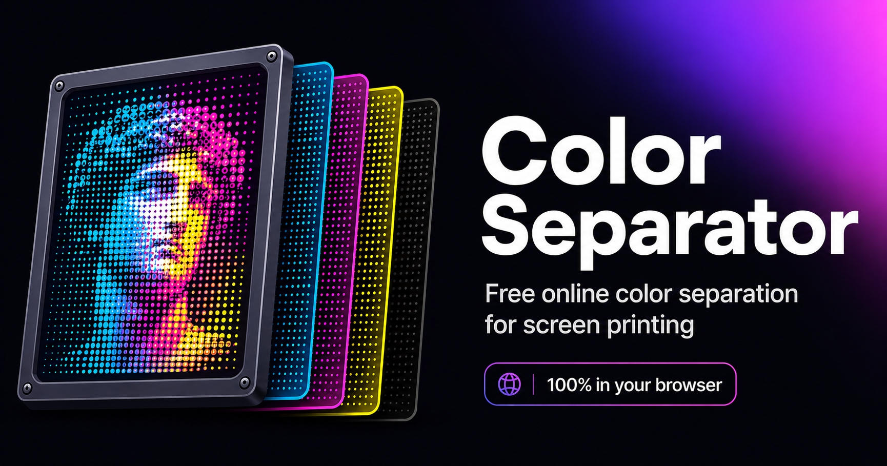 Color Separator — free online color separation for screen printing, 100% in your browser